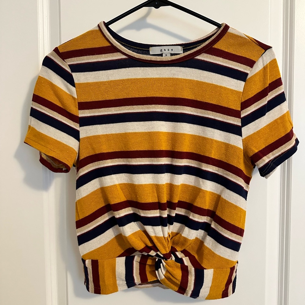 Jersey striped crop top